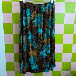 Rockabilly Floral/ Cheetah Print Women's Skirt